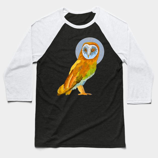 Barn Owl Baseball T-Shirt by evisionarts